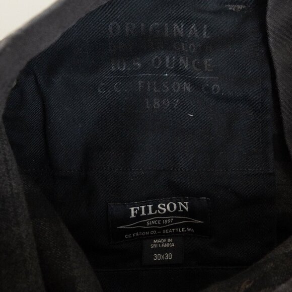 Filson Flannel Lined Dry Tin Pants Mens 30x30 Raven Dark Heavyweight Heritage - Picture 14 of 16